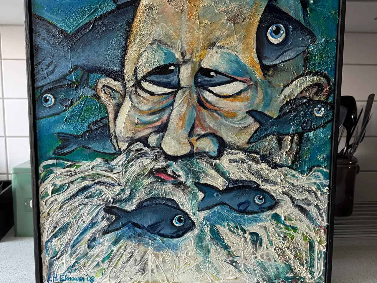 Billede 1 - Maleri af Inger Hess Ekmann – “Neptuns Tun"