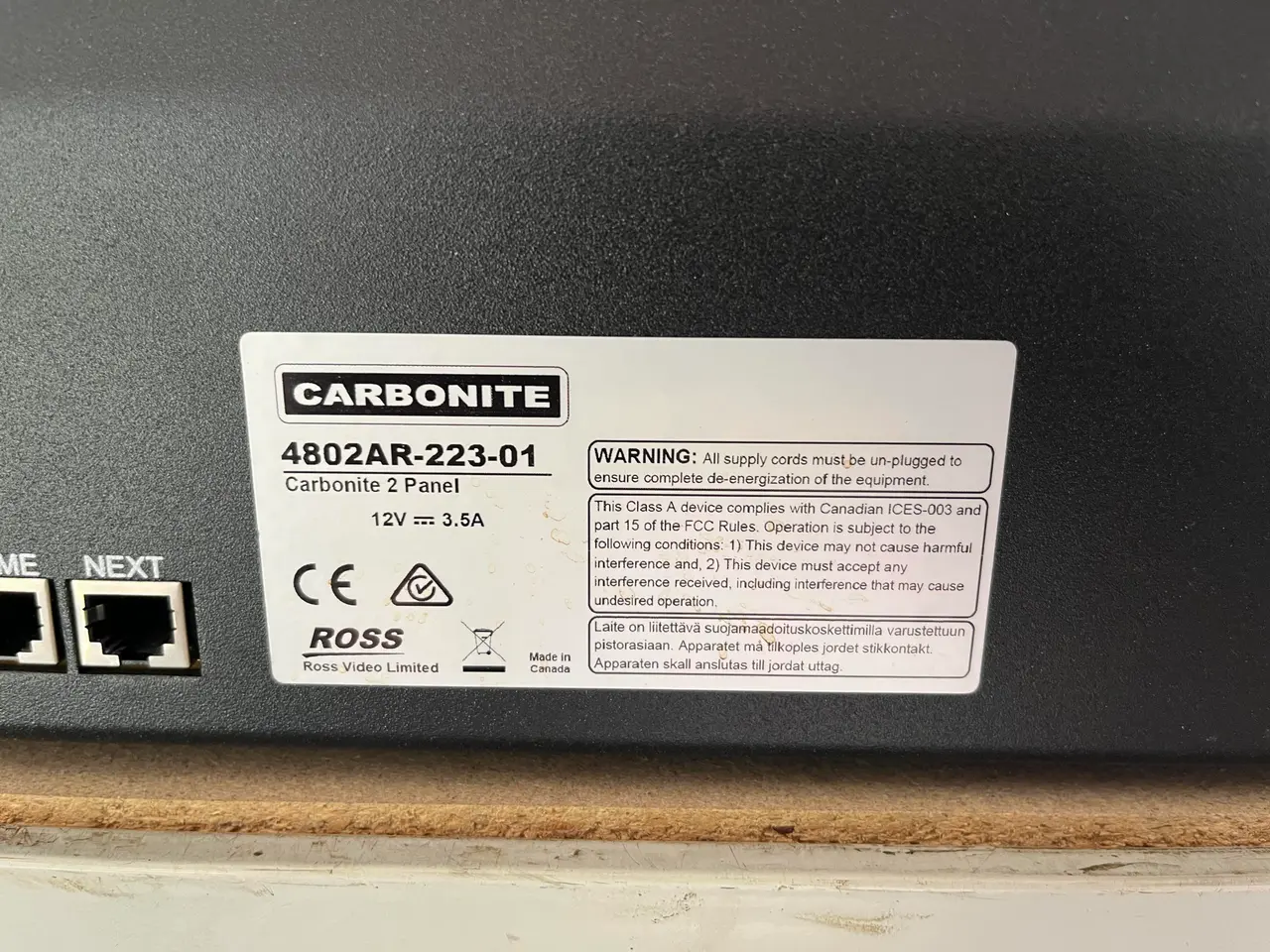 Billede 9 - Ross Carbonite 2M kontrolpanel