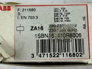 ABB ZA16 1SBN151410R8006 kontaktor Coil 220–230 V