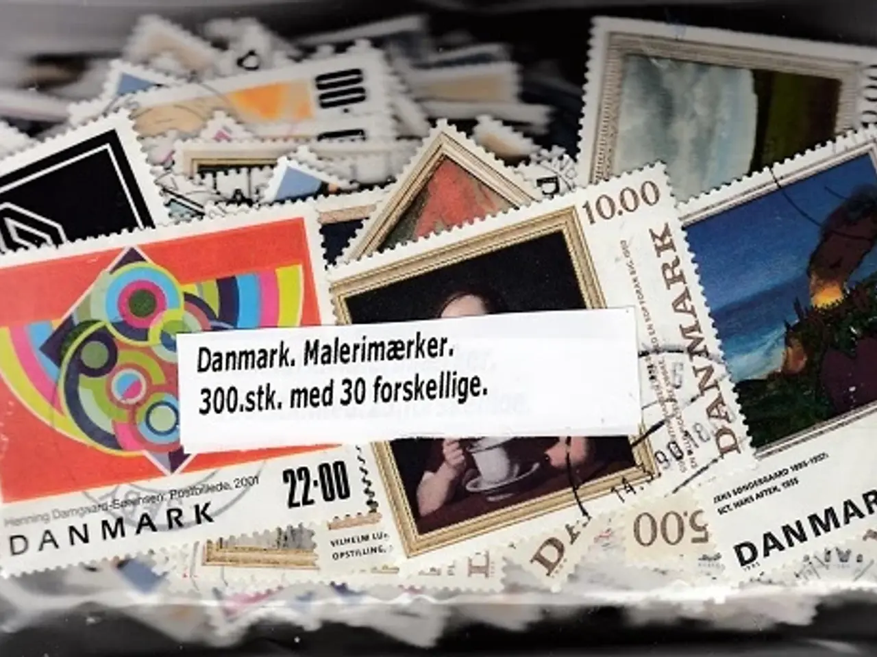 Billede 1 - Danmark. Malerimærker. 300 stk. med 30 forskellige