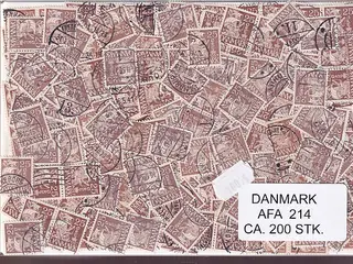 Danmark 200 stk Afa 214 Stemplet/ustemplet.
