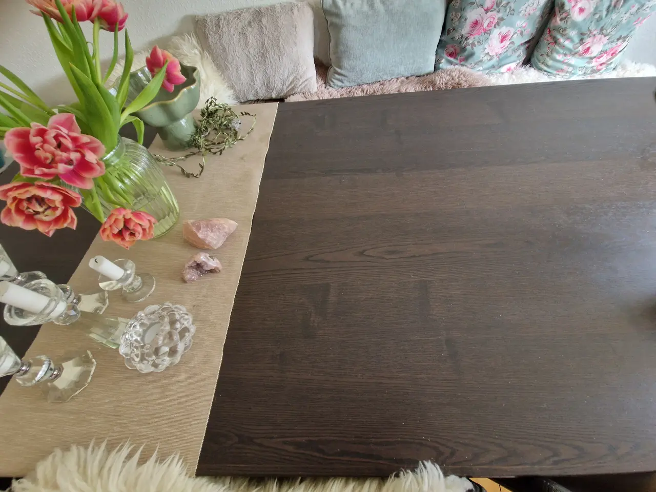 Billede 3 - Sort/Brunbejdset flot spisebord