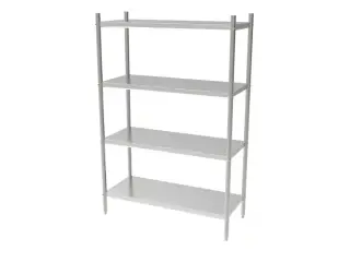 Stål reol med 4 hylder – B1500 x D500 x H1800 mm