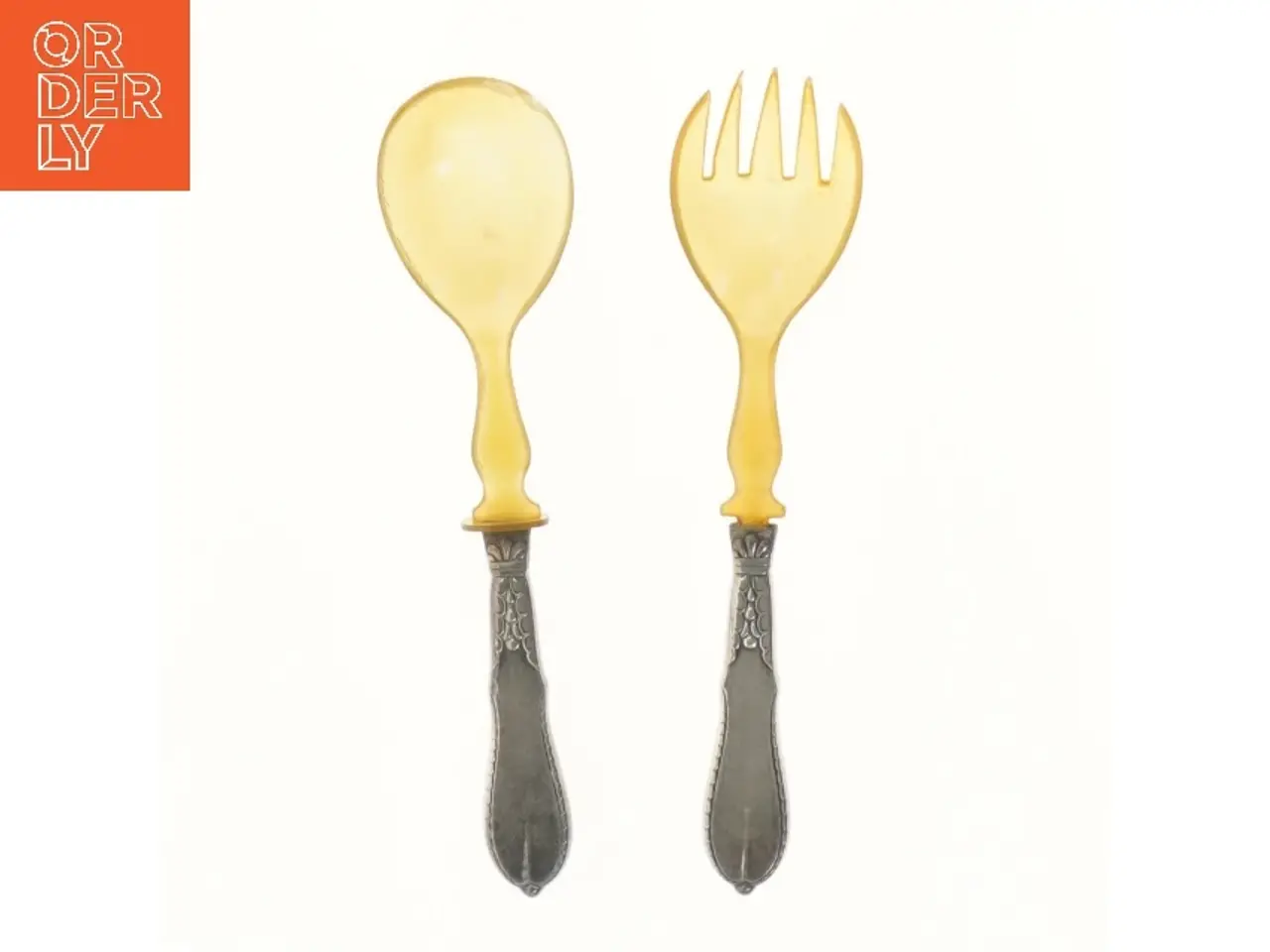 Billede 3 - Retro Salatbestik i sølv og ben str. 20 cm)