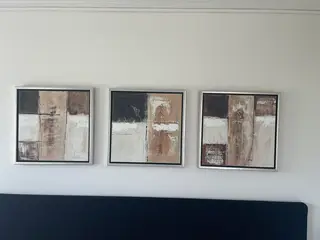 3 x oliemalerier jordfarver