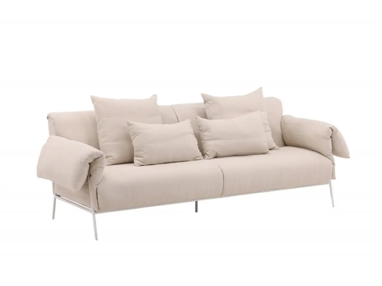 Billede 2 - ockero 3 personers Sofa - Beige og Hvid