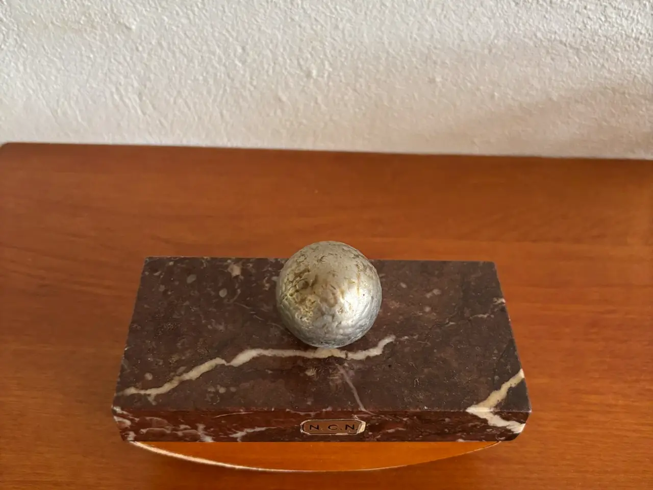 Billede 2 - Smuk vintage blæksuger i rødbrun marmor – Art Deco