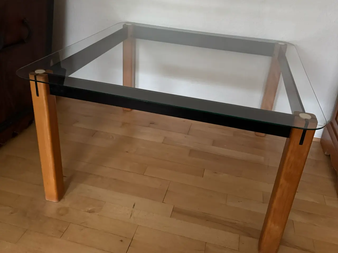 Billede 1 - ⚡️ HASTER: Flot retro sofabord i glas og træ
