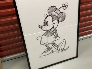 Billede med plakat/tegning af Minnnie Mouse