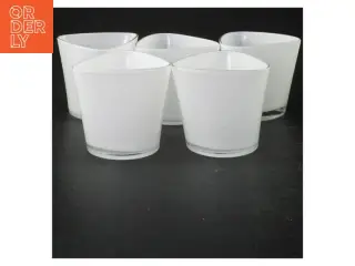 Sæt med 5 trekantede glaslysestager (str. 5 styk. 8 cm)