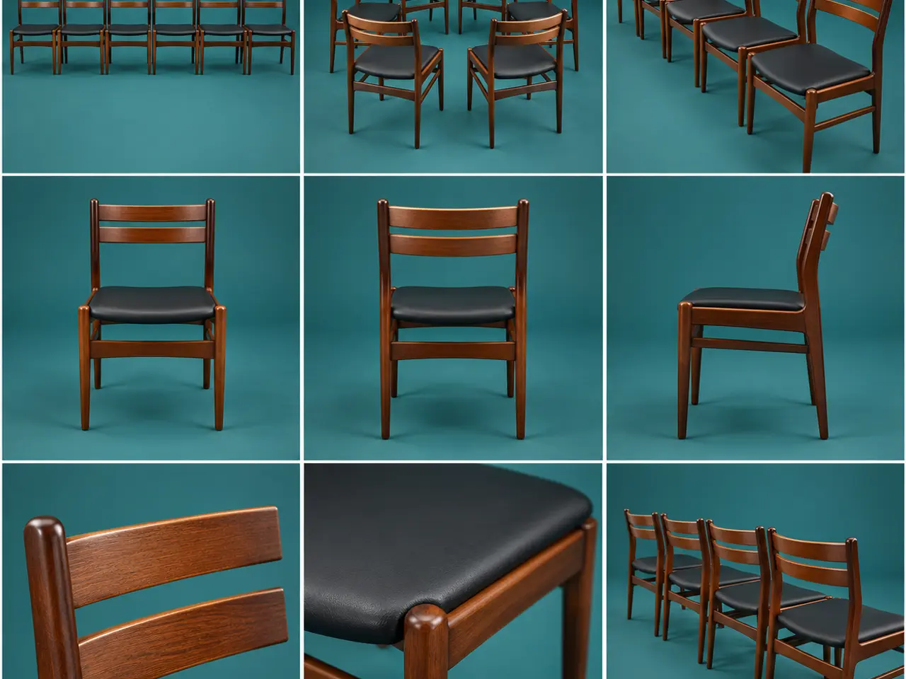 Billede 1 - 6 vintage teakstole – i stil med Benny A. Linden.