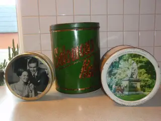 Stor gl. kaffedåse + 2 stk. kagedåser