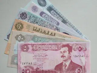 stk. Dinar sedler, Irak, Saddam Hussein