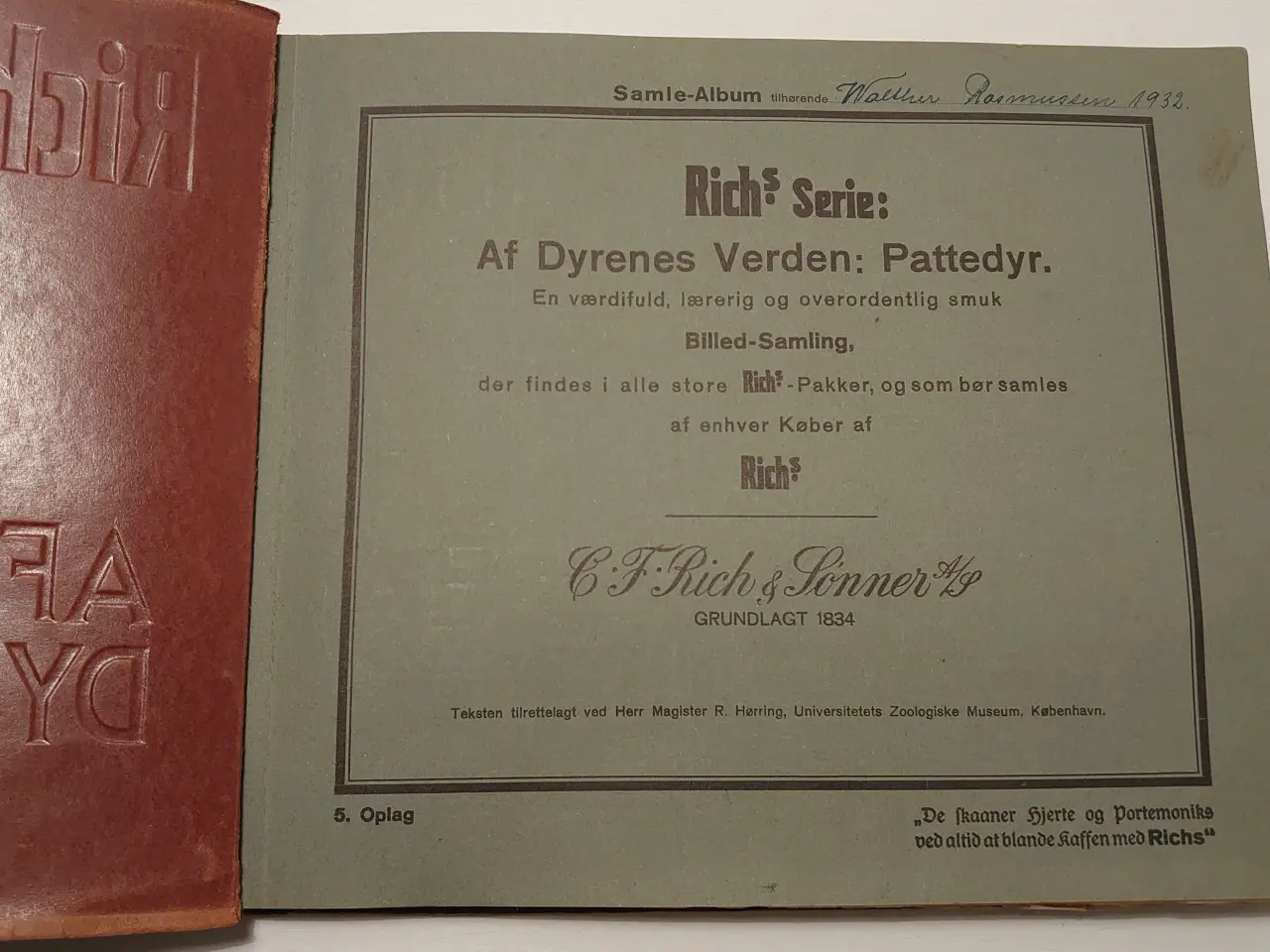 Billede 2 - Rich´s serie: Af Dyrenes Verden, Pattedyr.1932