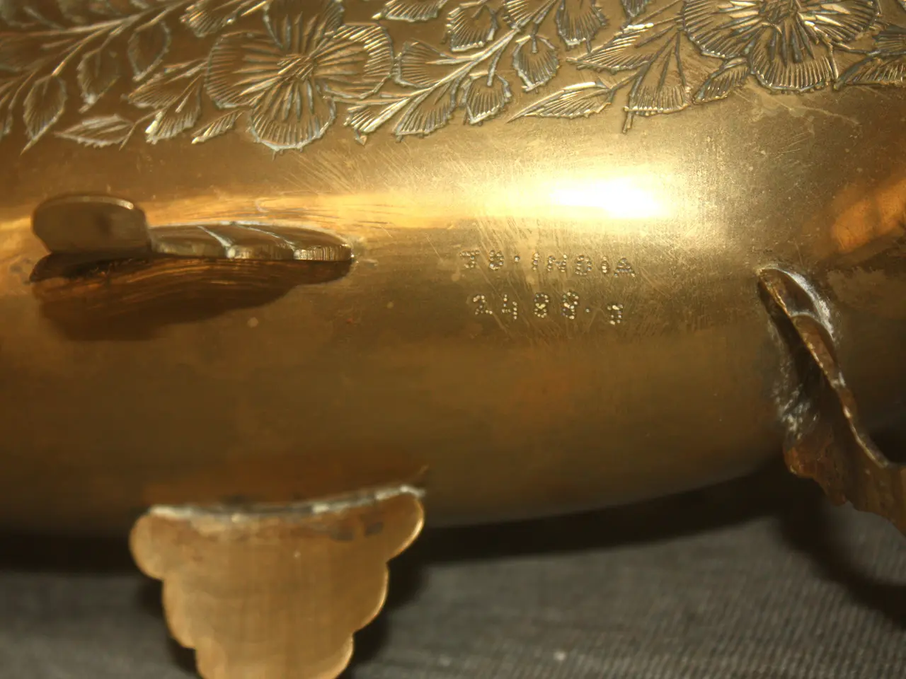 Billede 6 - Indian messing skål / opsats 27,5 cm x 9 cm
