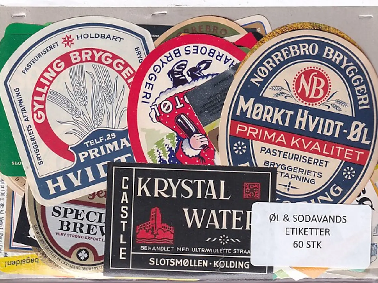 Billede 1 - Øl og Sodavands Etiketter - 60 Stk.
