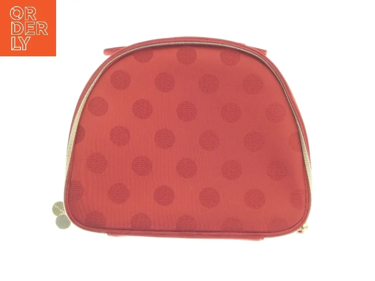 Billede 1 - Rød prikmønstret taske estee lauder (str. 17x32,5 cm)