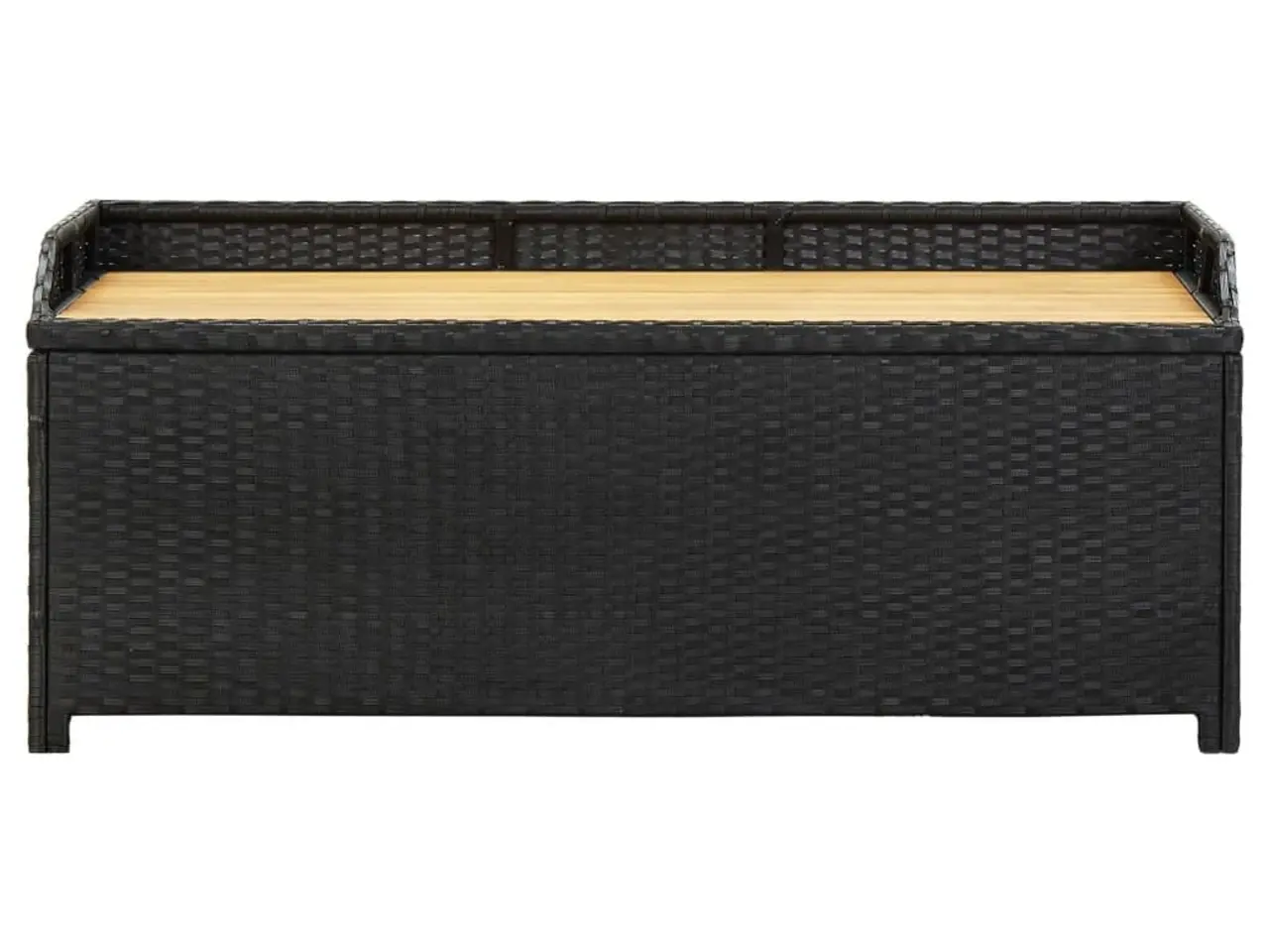 Billede 4 - Havebænk med opbevaring 120 cm i polyrattan - sort