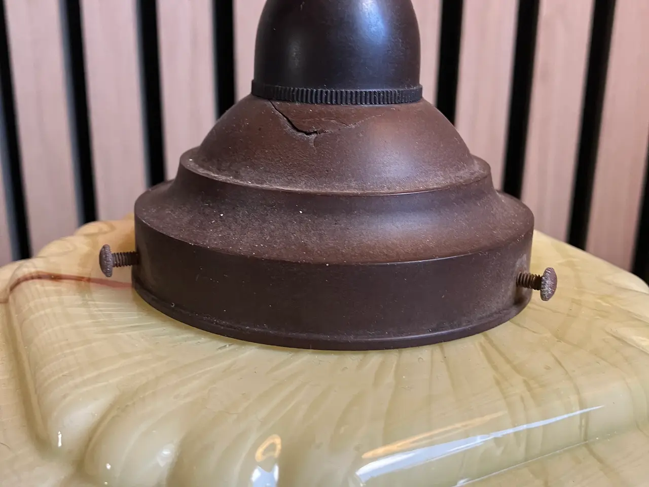 Billede 4 - Vintage pendellampe i marmoreret glas