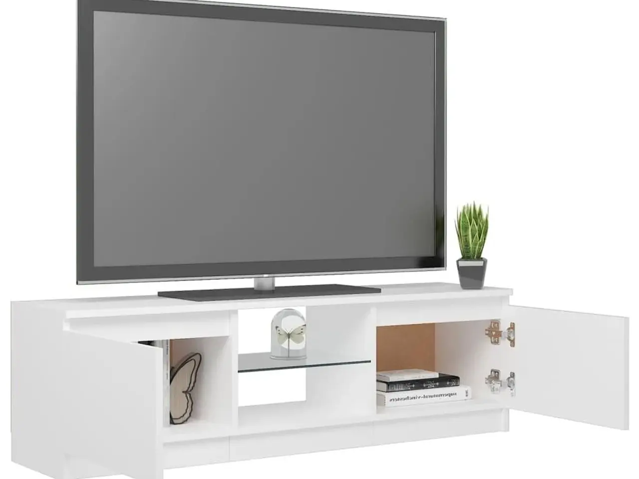 Billede 6 - Tv-skab med LED-lys 120x30x36 cm hvid