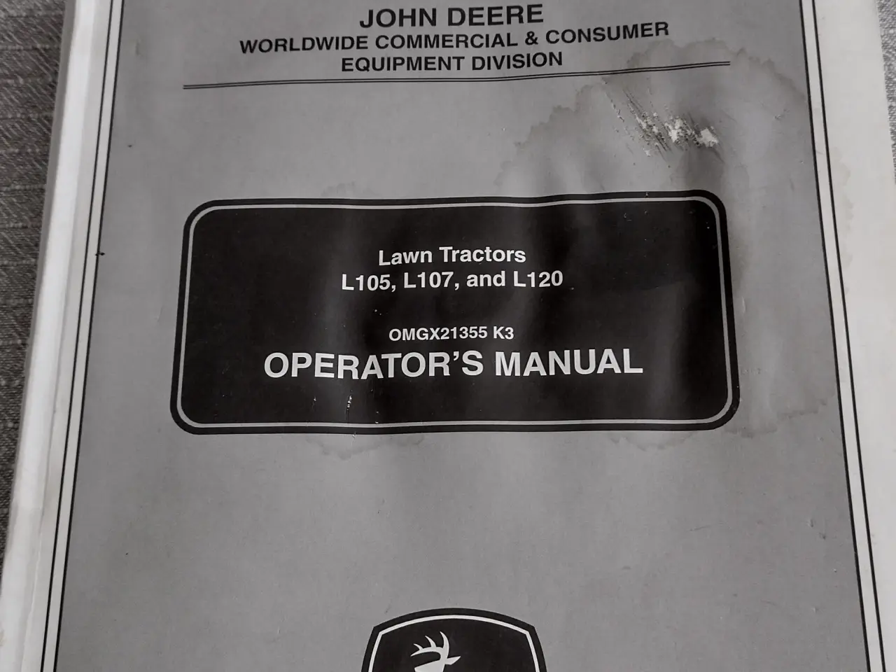 Billede 1 - Instruktionsbog til John Deere