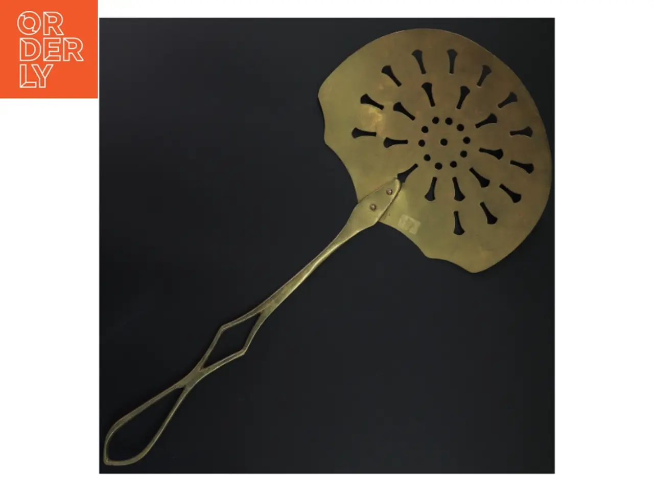 Billede 2 - Antik Messing hulske med langt håndtag (str. Længde. 47 cm. brede. 21 cm)