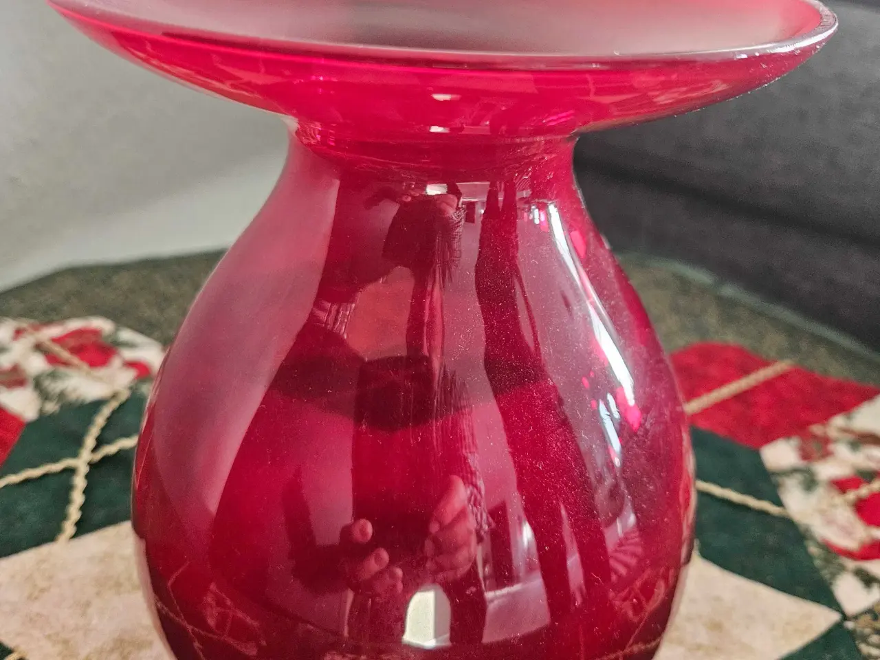 Billede 1 - Jule vase rød 