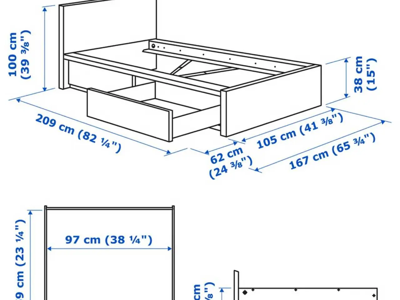 Billede 2 - IKEA Malm seng med skuffer