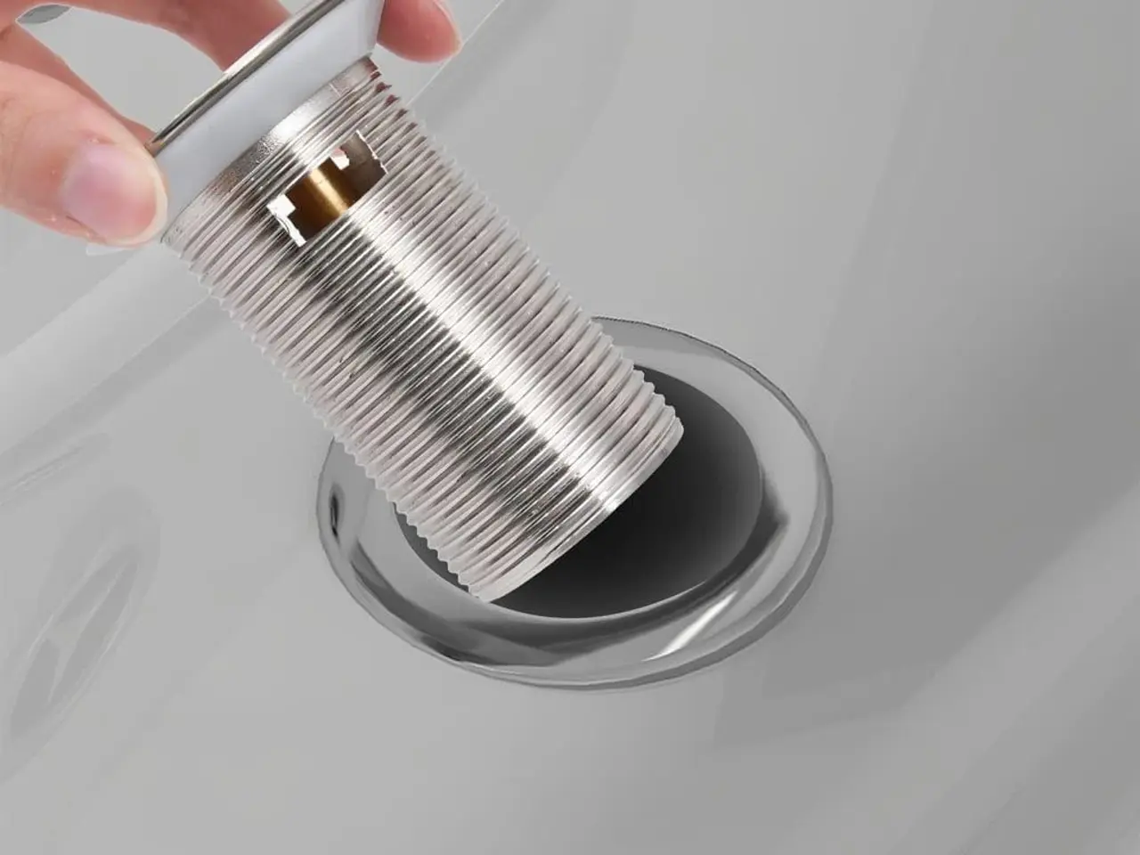 Billede 4 - Trykafløb med overløb 6,4 × 6,4 × 9,1 cm - krom pop-up