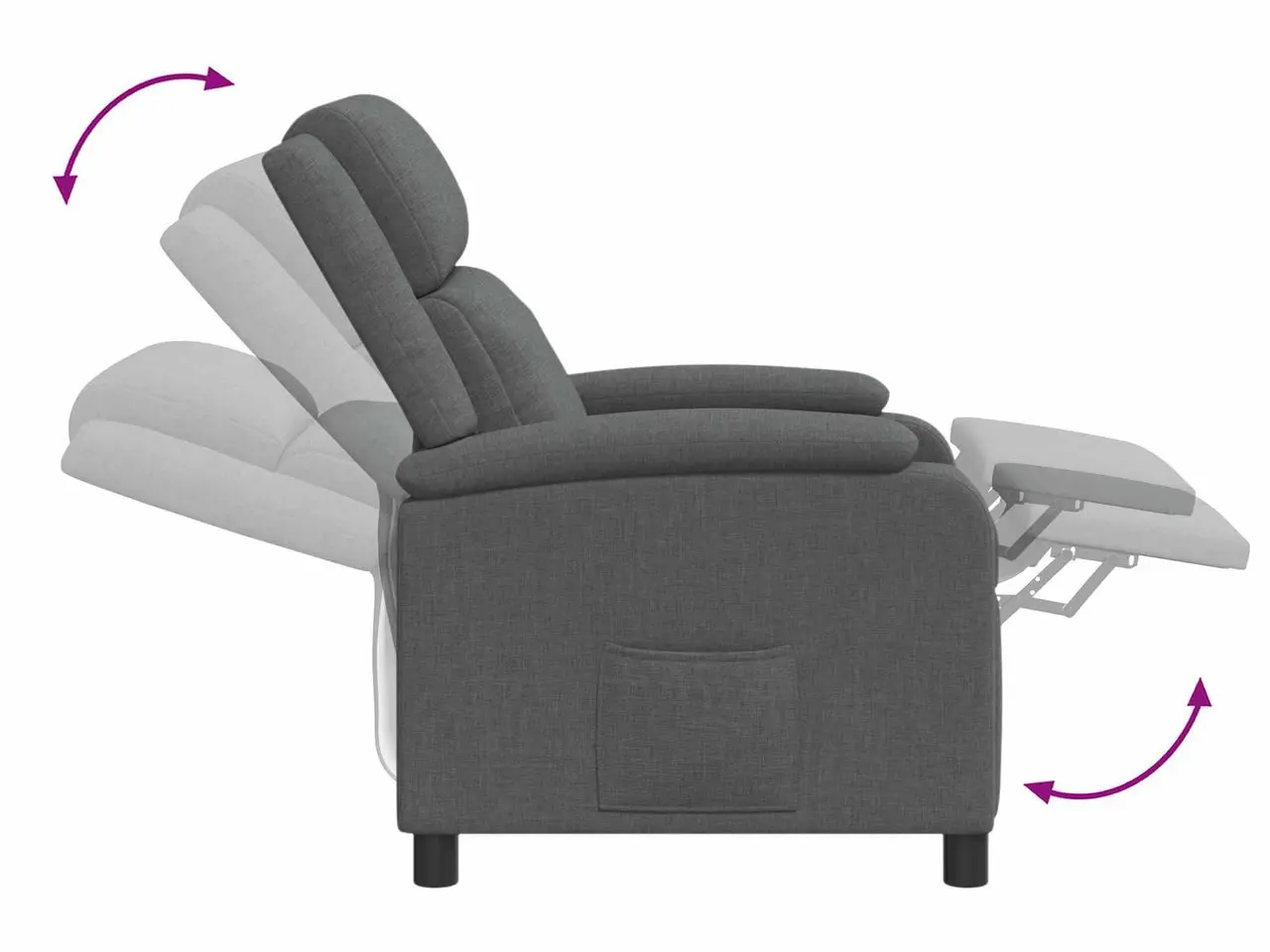 Billede 7 - Massage lænestol med reclinerfunktion - mørkegrå