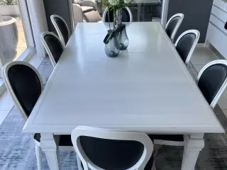 Toulouse spisebord og 8 Tonia spisestue stole