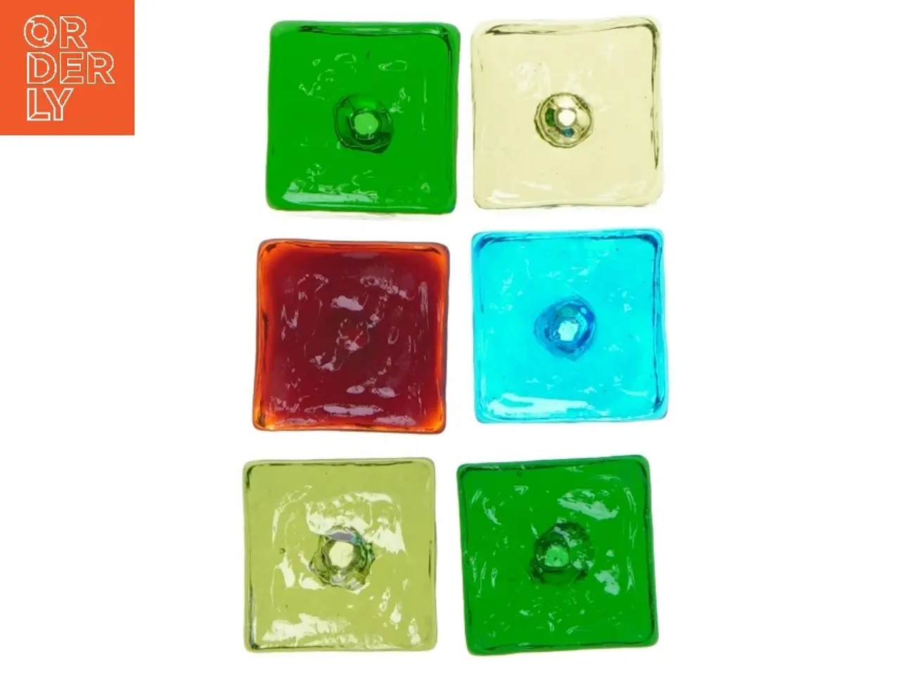 Billede 3 - Farvede glas fyrfadsstager (str. 4x4x4 cm)