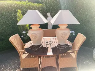 Bordlampe med løvemascaron - 