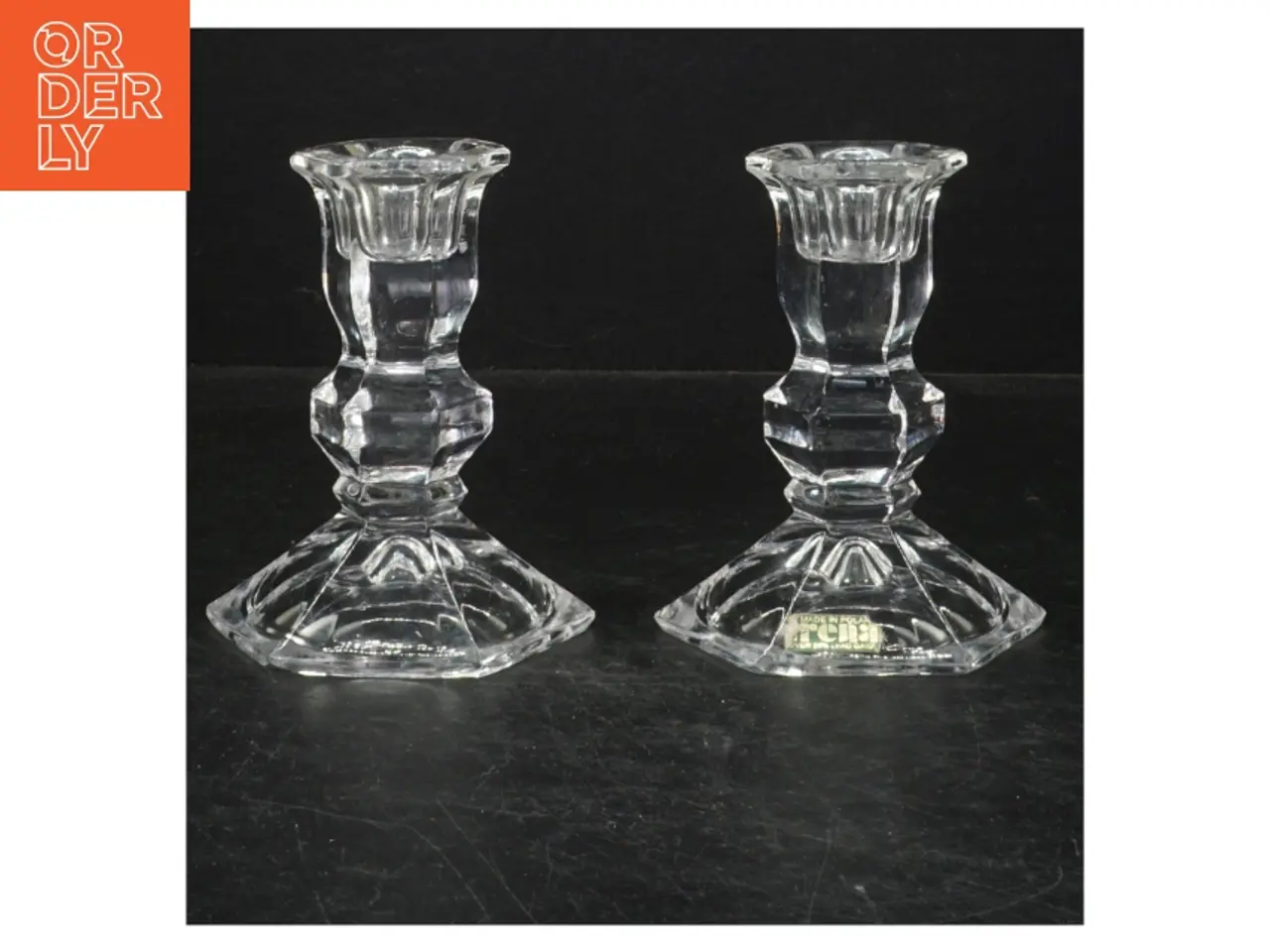 Billede 1 - Klar krystal lysestager (str. 12 cm. 2 styk)