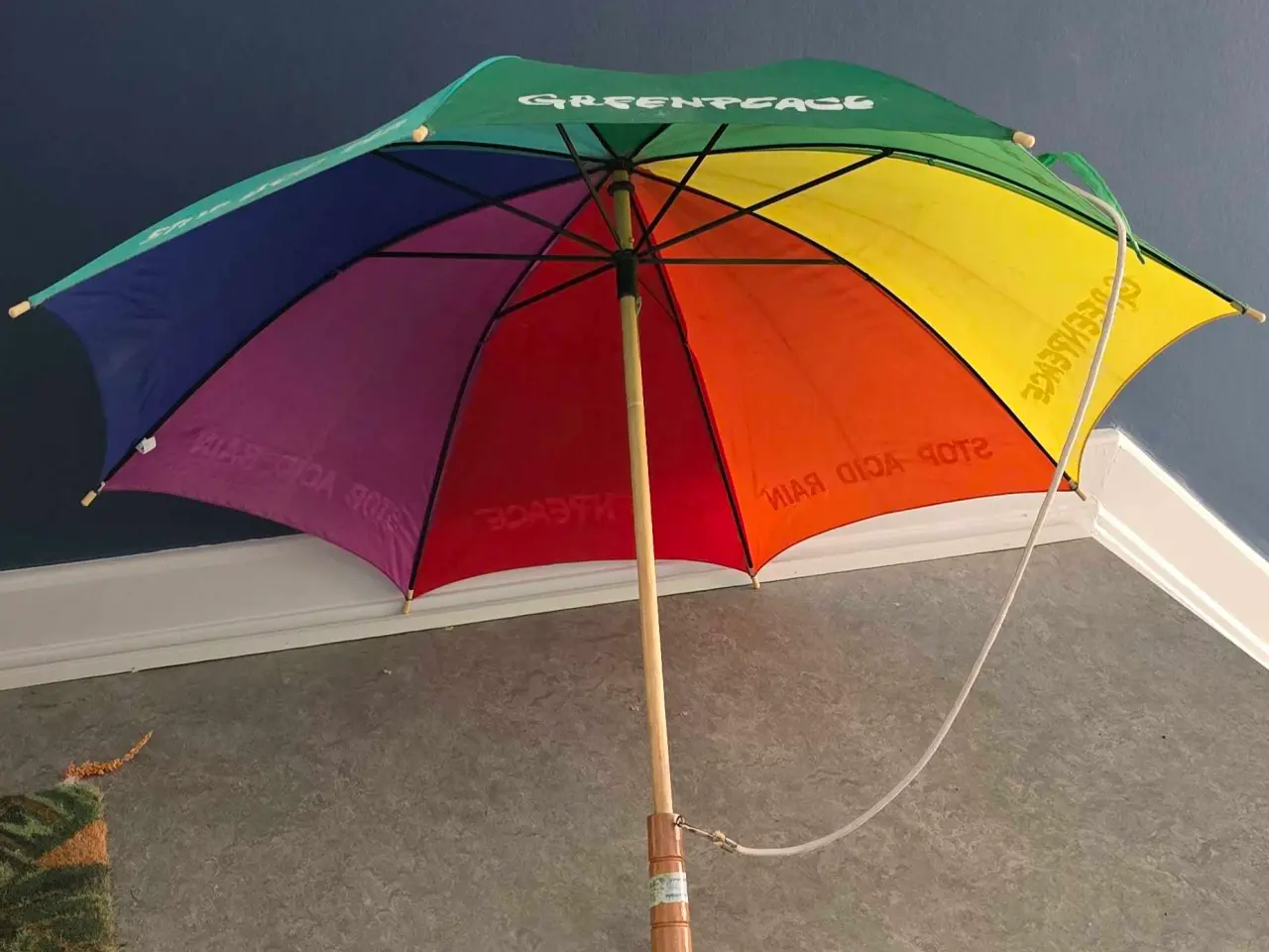 Billede 1 - Stor regnbuefarvet Greenpeace paraply