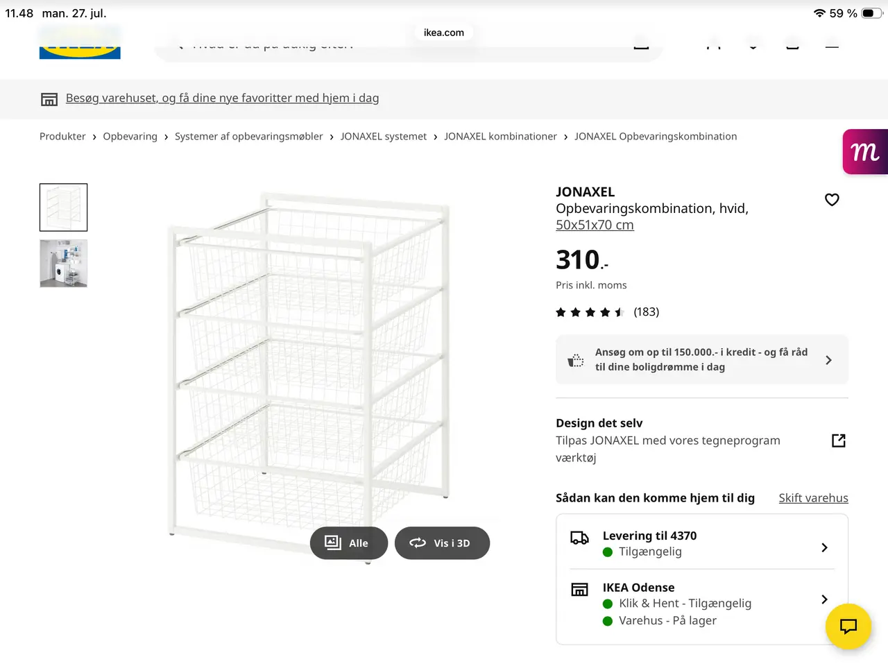 Billede 1 - Trådkurve reoler fra Ikea