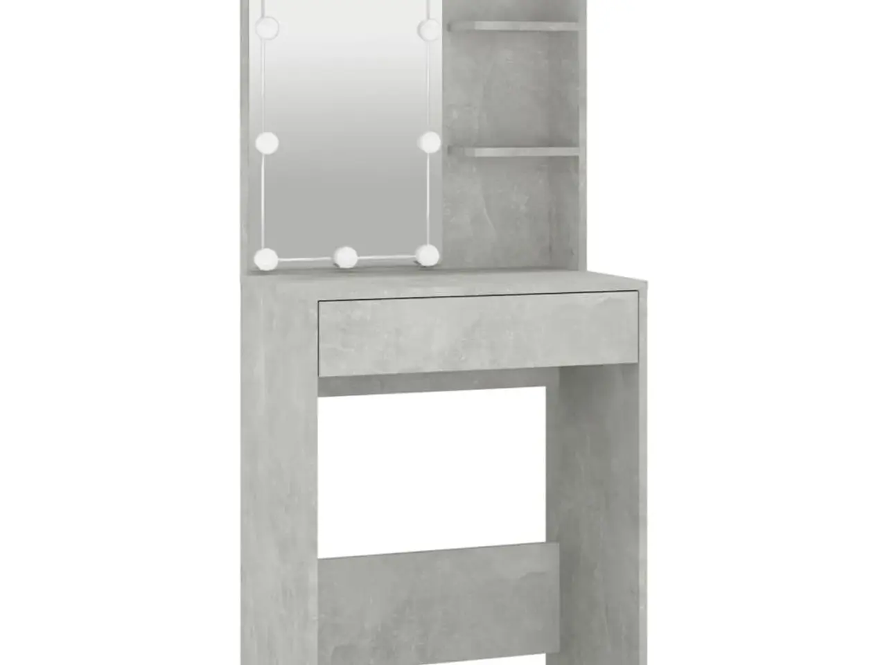 Billede 3 - Makeupbord med LED-lys 60×40×140 cm - betongrå