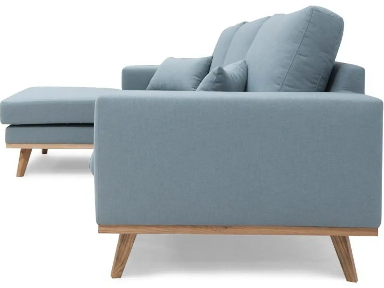 Billede 3 - Simone chaiselongsofa venstrevendt - blå stof, olieret egetræ