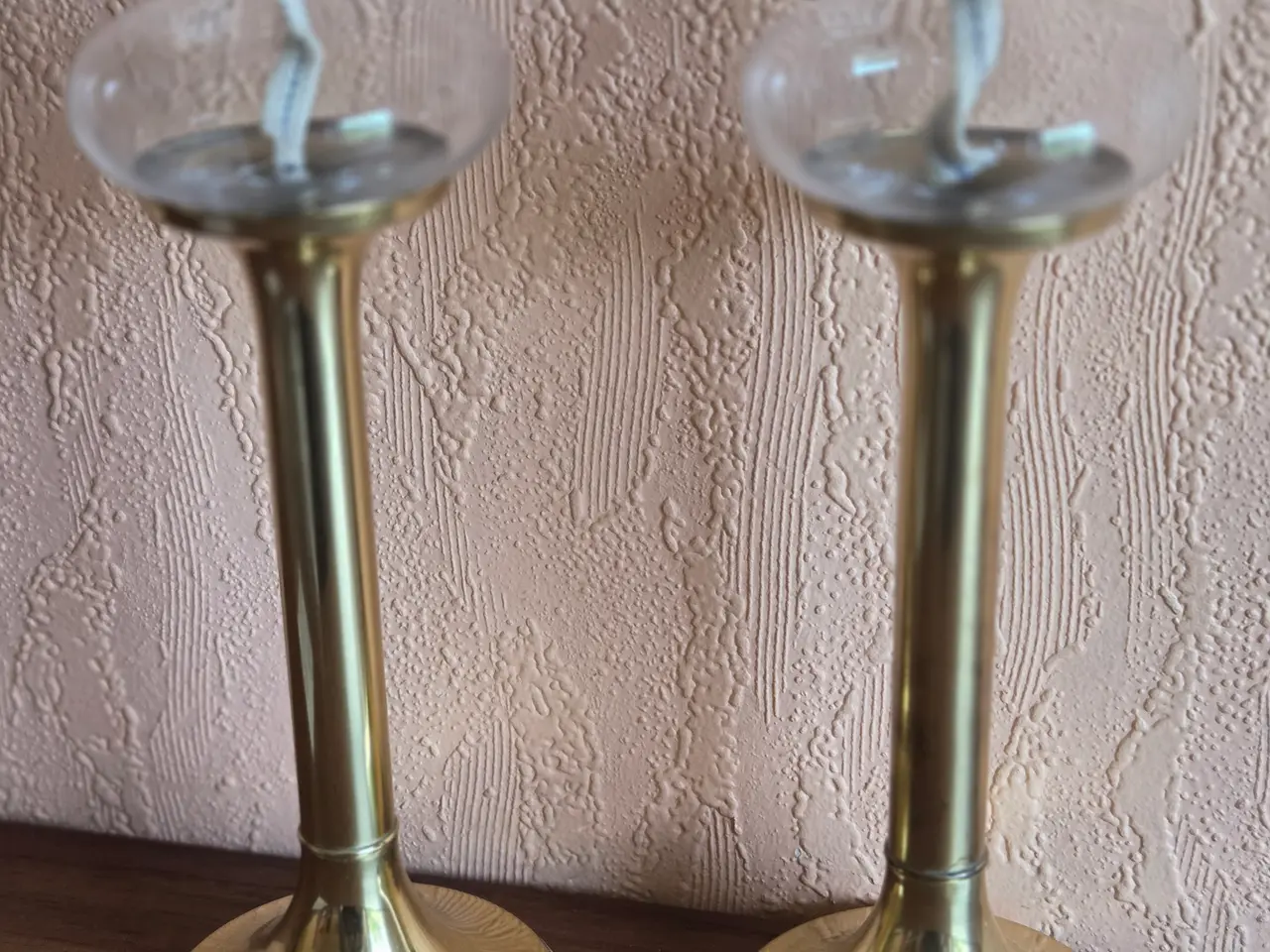 Billede 1 - 2 stk. olielamper / lysestager i messing, ca. 26/2