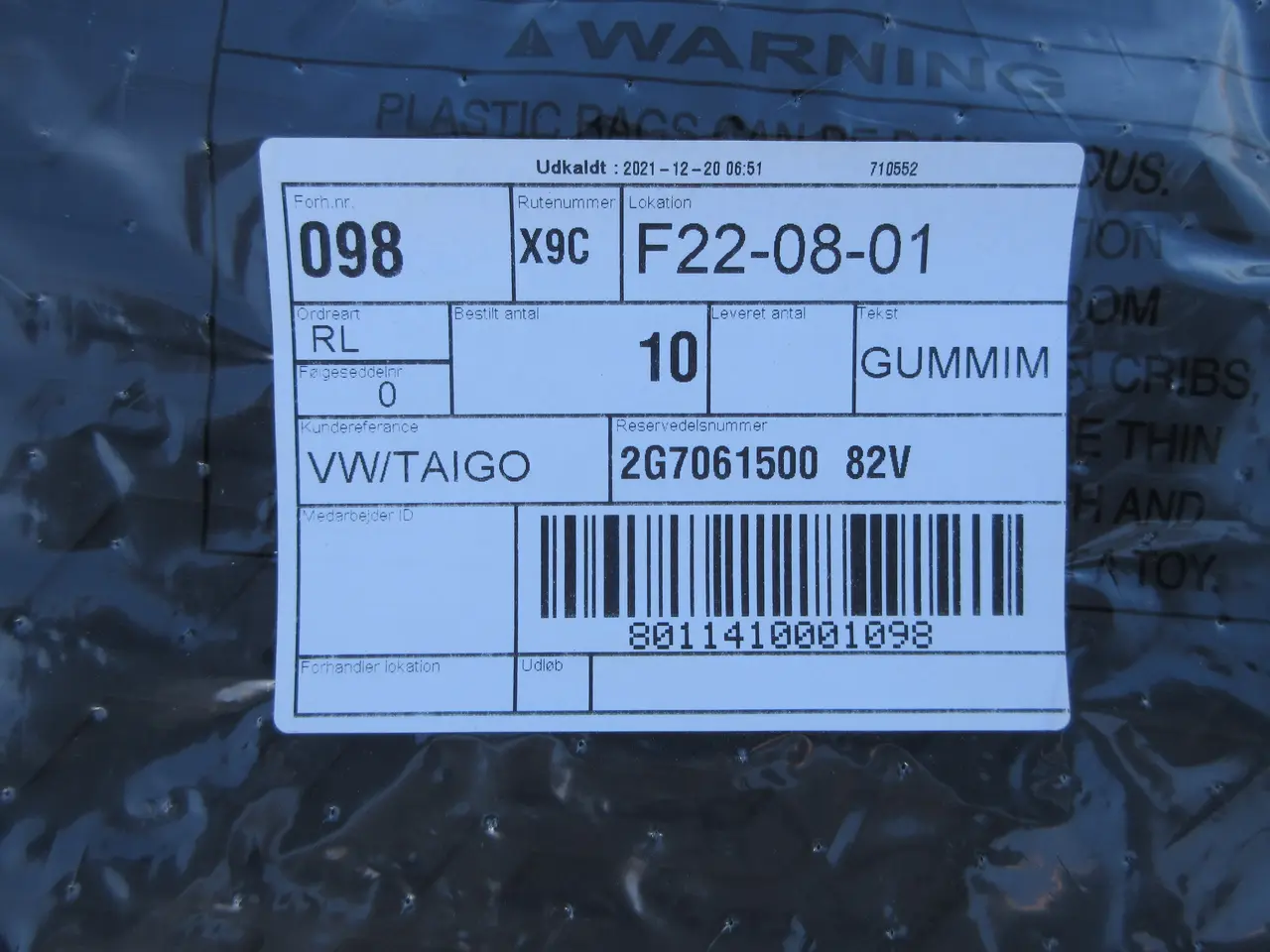 Billede 1 - VW TAIGO Gummimåttesæt