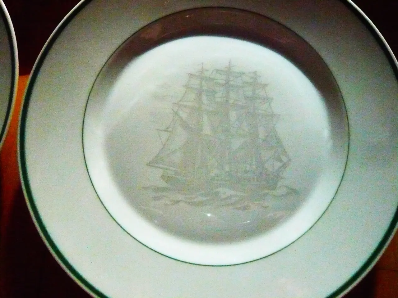Billede 1 - Royal Copenhagen - 4 fladetallerkner med sejleskib
