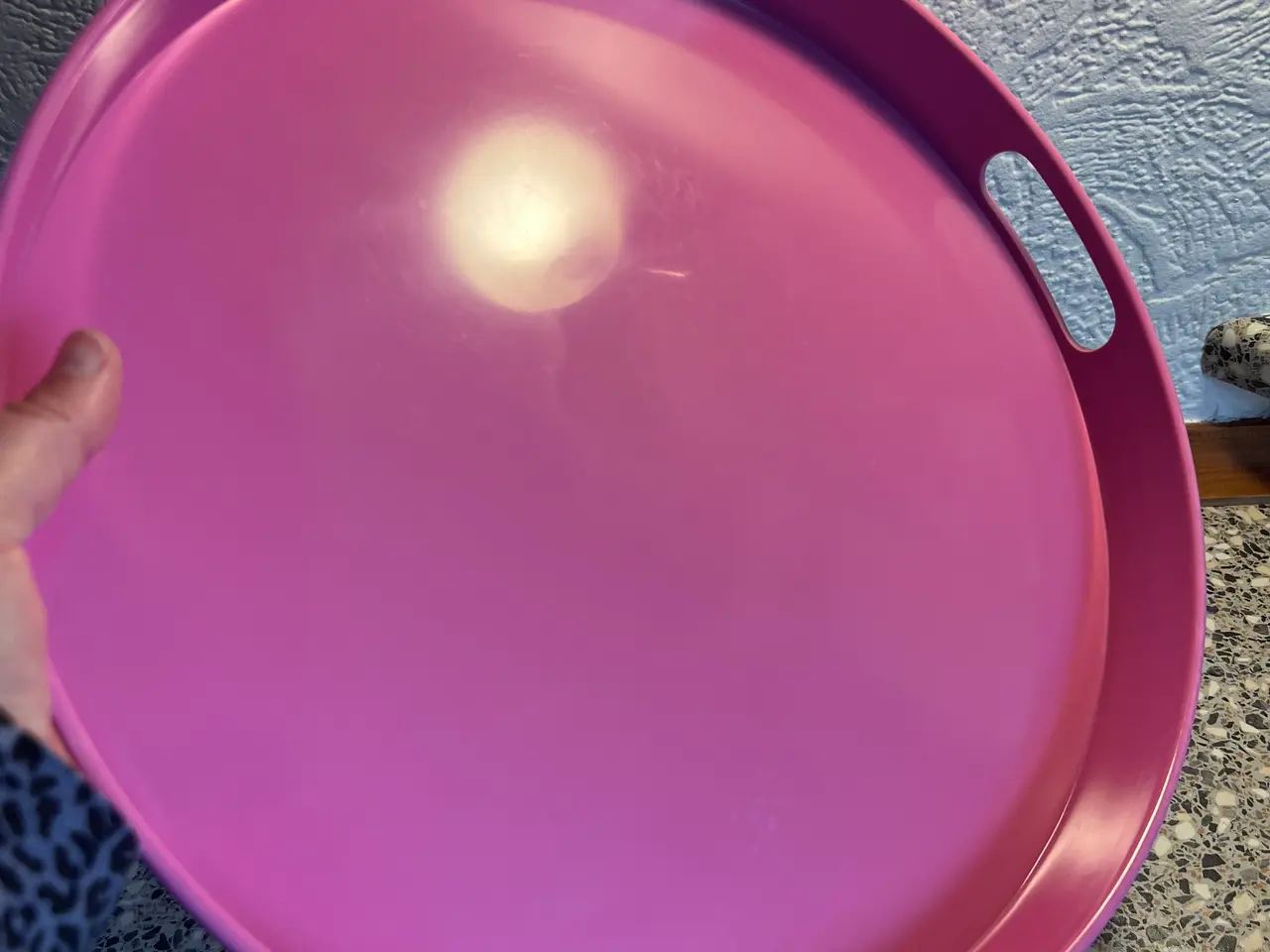Billede 2 - Hot Pink Serveringsbakke. Rund. 