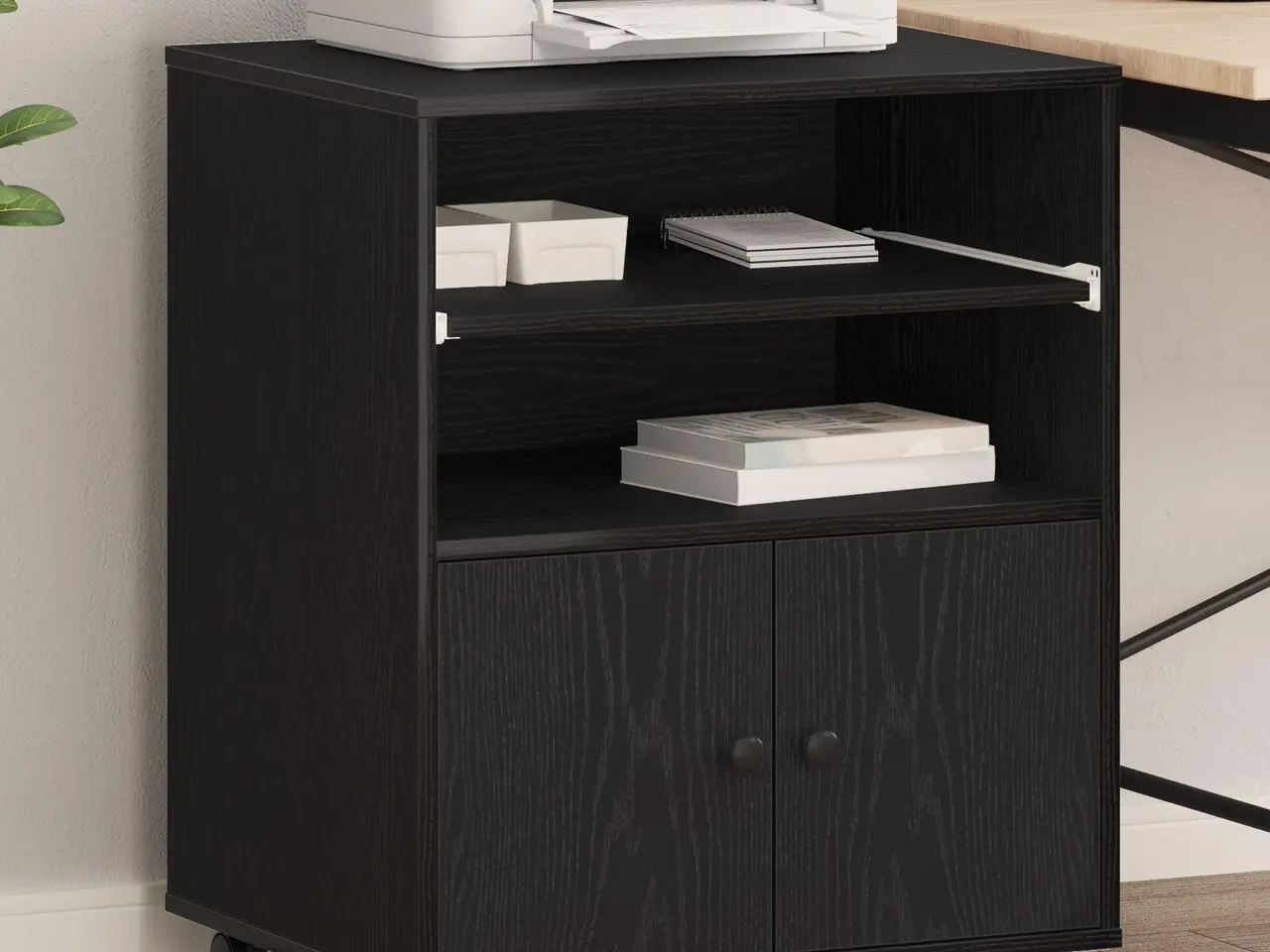 Billede 1 - Printerbord i sort eg 60 x 48 x 74 cm