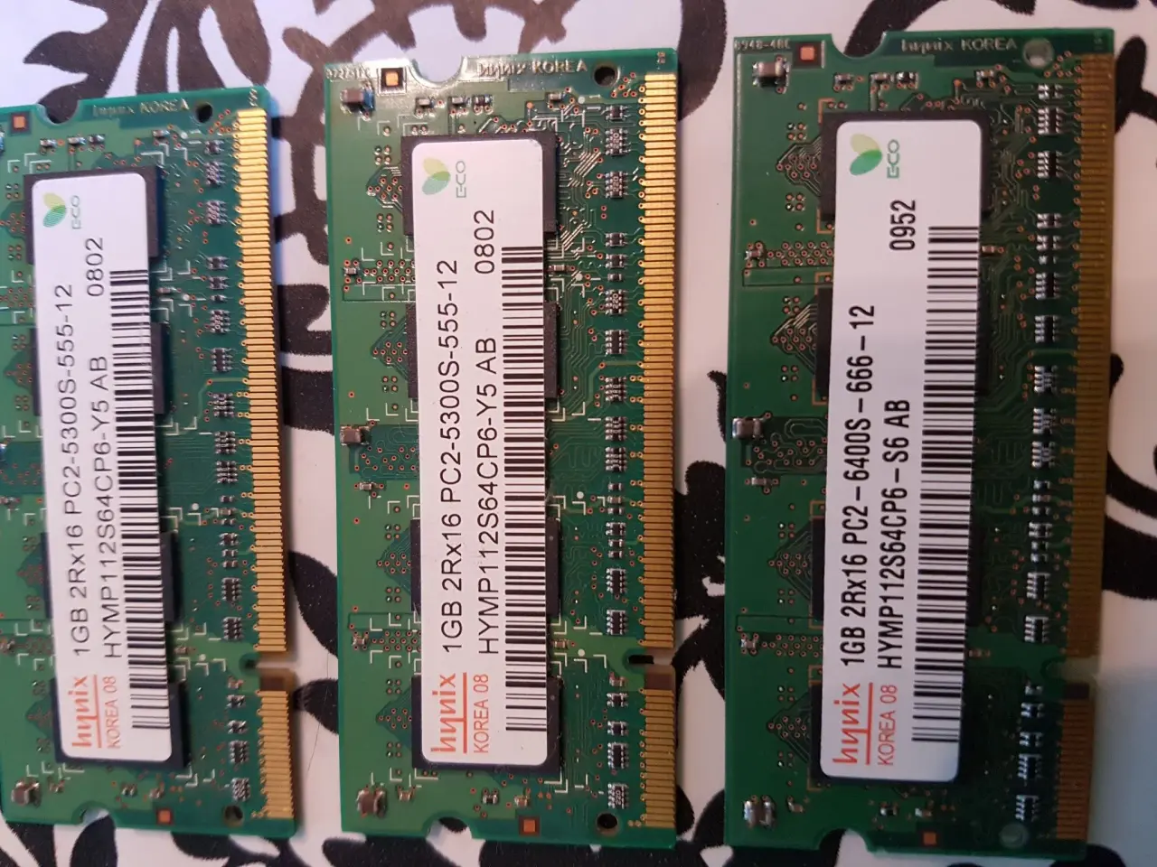 Billede 1 - Ddr2 so-dimm 3x 1gb