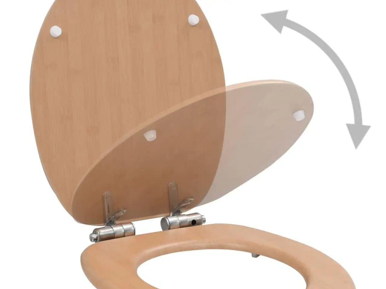 Billede 2 - Toiletsæde med soft close - MDF i lyst bambusdesign