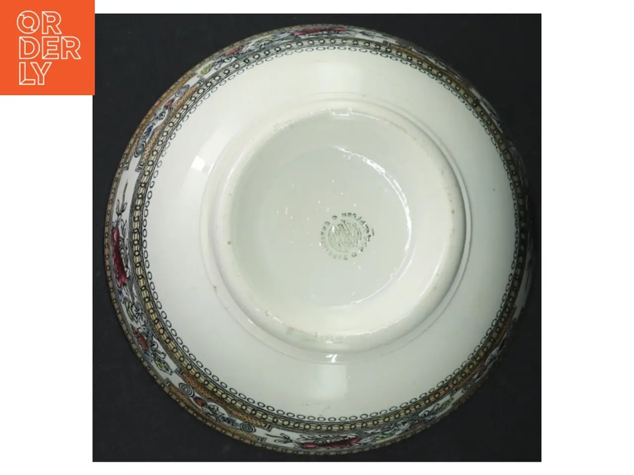 Billede 3 - Dekoreret porcelænsskål (str. H 8,5 cm ø. 18,5 cm)