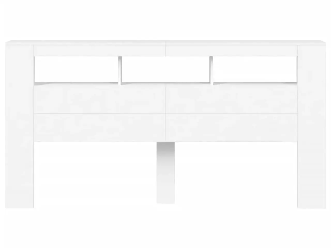 Billede 5 - Sengegavl med LED-lys 200 x 18,5 x 103,5 cm - hvid