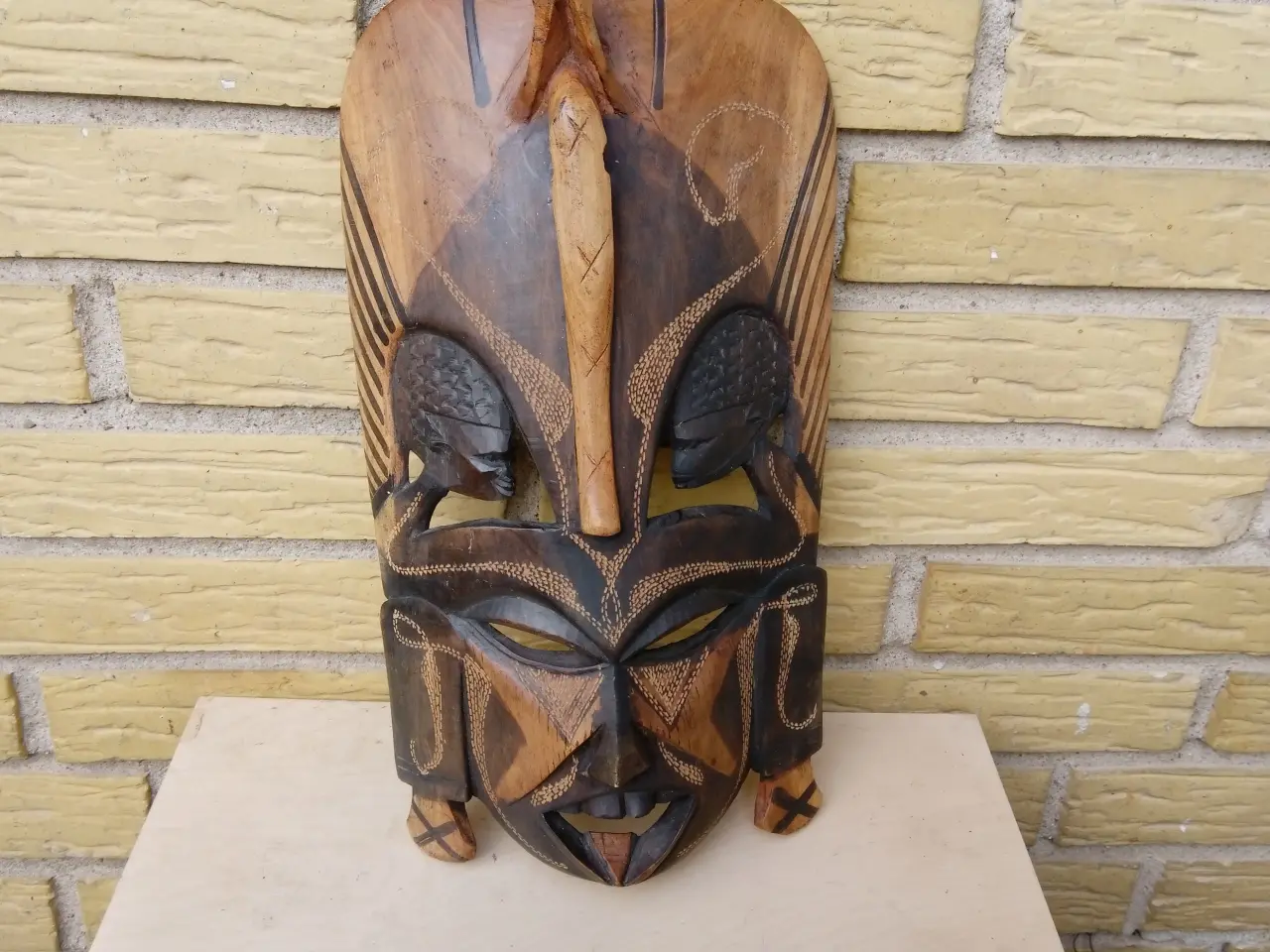 Billede 1 - Maske Afrikansk kunsthåndværk højde 35 cm