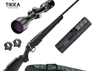 Tikka T3X Lite adj kampangesæt incl. kikkert, lyddæmper og foderal-30-06