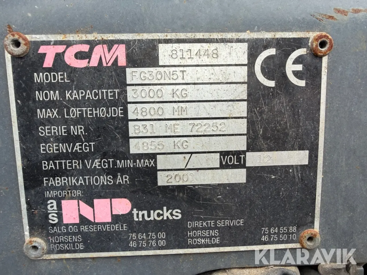 Billede 9 - Gaffeltruck TCM FG30N5T 3 tons LPG